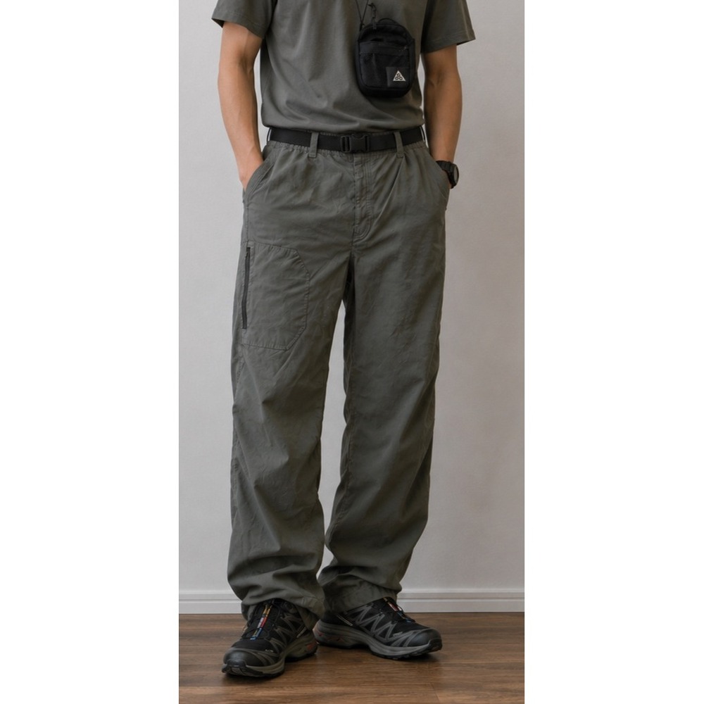 Eddie Bauer Fleece Lined Tech Pants Mens 40x32 Green work utility Y2K gorpcore
